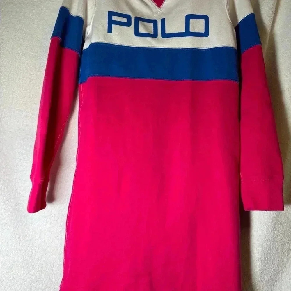 Polo Ralph Lauren girls pull over sweatshirt logo dress sz xl 16